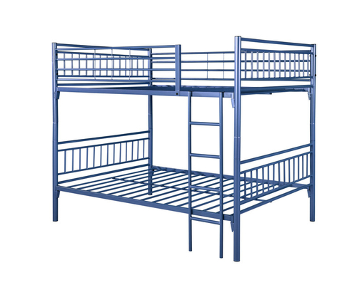 学校の病院のための白く黒く青い二重鋼鉄金属の二段ベッド