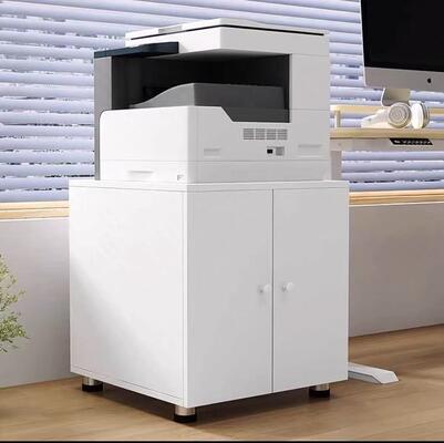 移動式鋼製プリンターキャビネット 鍵付け可能な収納引き出しとローリングキャスター