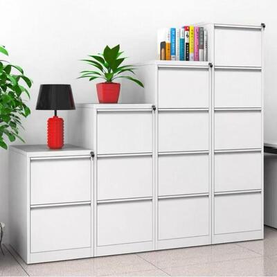 4段引き出し付きA4スチール製ファイリングキャビネット（ロック付き、FCハンギングファイル収納、オフィス書類整理用）