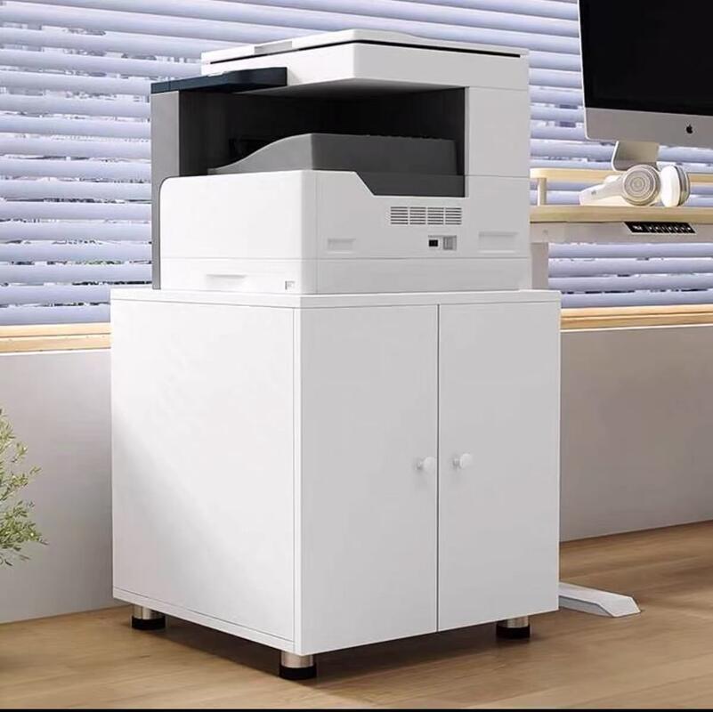 移動式鋼製プリンターキャビネット 鍵付け可能な収納引き出しとローリングキャスター